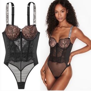 Victoria’s Secret bodysuit Very Sexy Logo Shine Strap XS